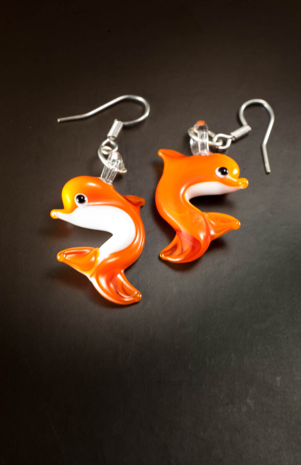 Naušnice Delfini narančasta pastel